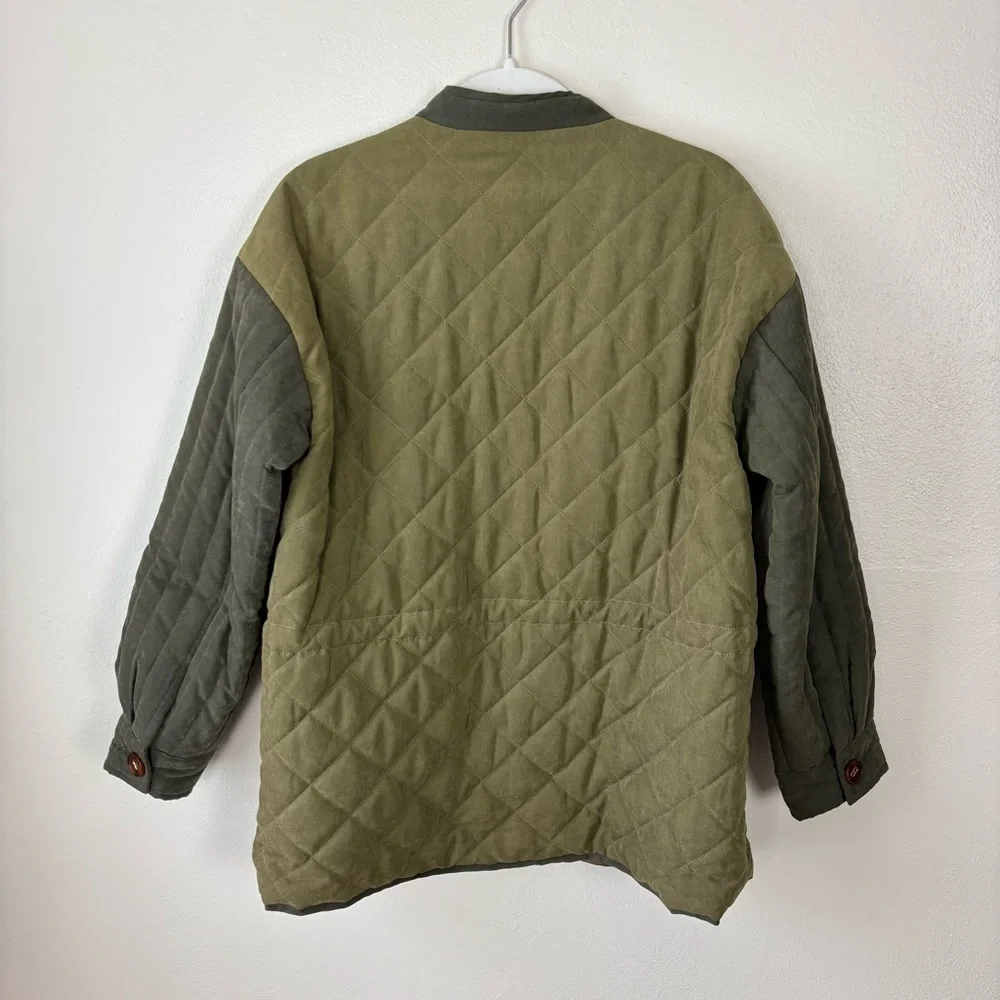 Heartloom Quilted Military Jacket In Green Khaki Women’s Size Large